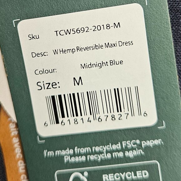 NWT Tentree Hemp Reversible Maxi Dress - Size Medium - Picture 5 of 10